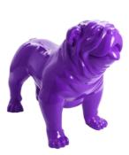 Sculpture Bulldog Anglais en Résine Violet - 90cm