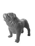 Sculpture Bulldog Anglais en Résine GRIS XXL - 160cm