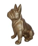 Statue en Résine Bulldog Français Assis Or - 30cm