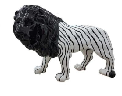 Sculpture Lion Noir et Blanc XXL - L 190cm