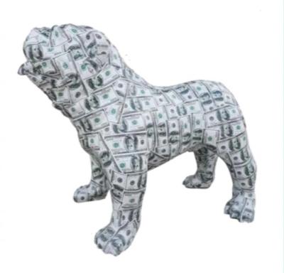Sculpture Bulldog Anglais en Résine Dollar - 90cm