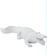 Statue en Résine d'un Crocodile Blanc L-70cm