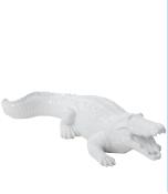Statue en Résine d'un Crocodile Blanc L-70cm