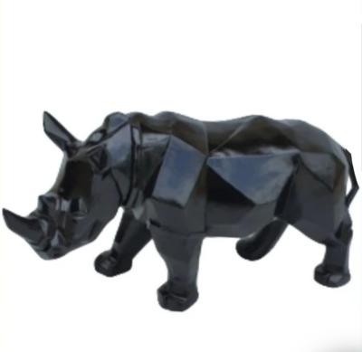 Statue en résine Rhinoceros Origami Noir - 40cm