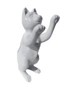 Statue En Résine Chat Debout Blanc - 55cm