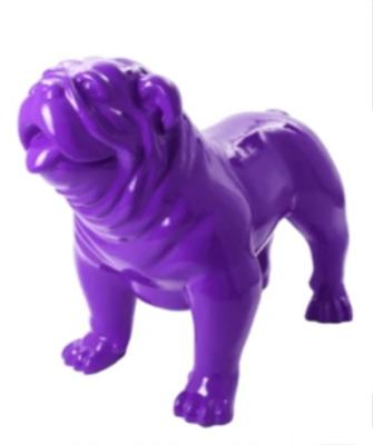 Statue Bulldog anglais en résine Violet - 30cm