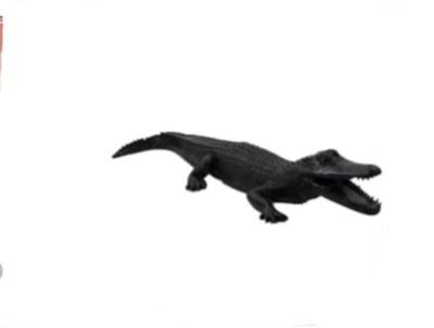 Sculpture en résine d'un Crocodile Noir L-215cm