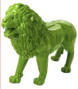 Sculpture Lion Design Origami Vert - L 100cm