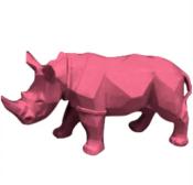Statue en résine Rhinoceros Origami Rose - 40cm