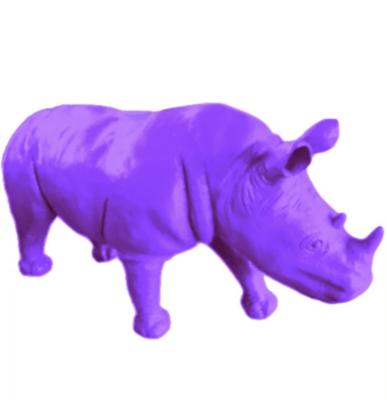 Statue en résine Rhinocéros Violet - 140cm