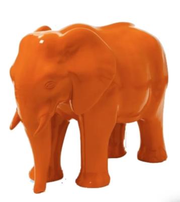 Sculpture en résine Éléphant Orange - 80cm