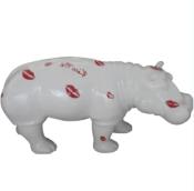 Sculpture Hippopotame En résine Kiss Blanc- 100cm