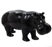 Statue Design en résine Hippopotame XXL Noir - L 180 cm