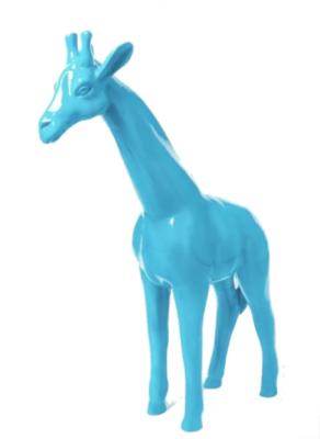 Statue Girafe en résine Bleu - 110cm