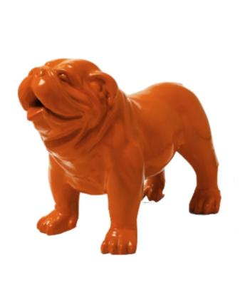 Statue Bulldog anglais en résine Orange - 30cm