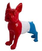 Statue en Résine Bulldog Français Drapeau - 180cm