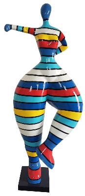 Statue danseuse NANA Multicolore 2 en résine - H 135cm