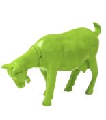 Statue en résine d'une Chèvre Tête Baissée Vert - L 60cm