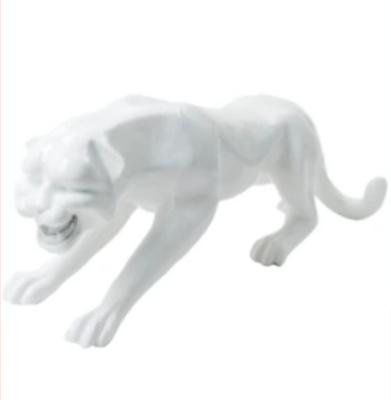 Statue en résine Panthere Blanc  - L 110cm