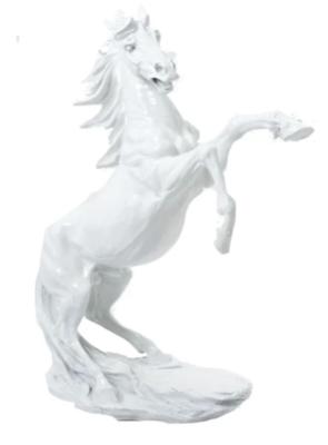 Sculpture Cheval Cabré coloré en résine Blanc - H 90cm