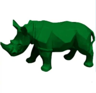 Statue en résine Rhinoceros Origami Vert - 40cm