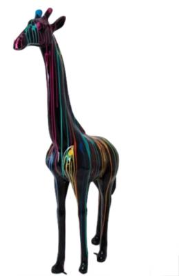 Sculpture en Résine Girafe Trash Noir - 210cm
