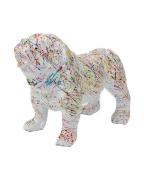 Statue Bulldog anglais en résine Splash Blanc - 60cm