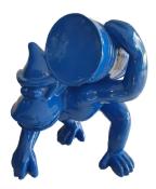 Statue en Résine Gorille bidon Bleu - 60cm