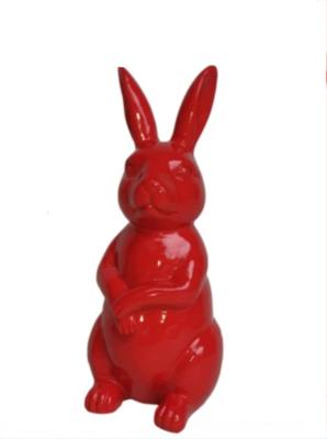 Sculpture Lapin design en résine Rouge - H 55cm