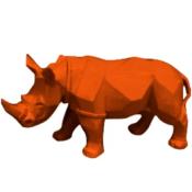 Statue en résine Rhinoceros Origami Orange - 40cm