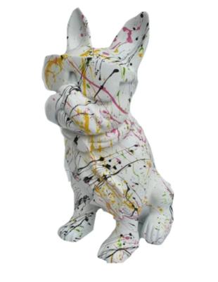 Statue en Résine Bulldog Français Karl Splash Blanc - 120cm