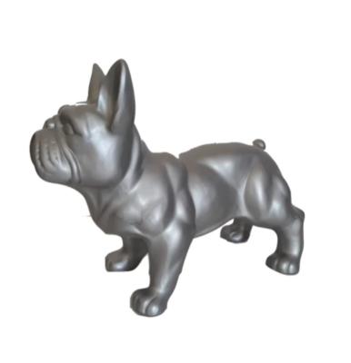 Statue en résine Bulldog Français Argent - 45 cm
