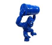 Statue en résine Gorille Bidon ORIGAMI Bleu - 100cm