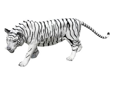 Sculpture Tigre blanc grandeur nature L-160cm
