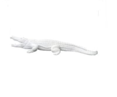 Sculpture en resine d'un Crocodile géant Blanc - L 320cm