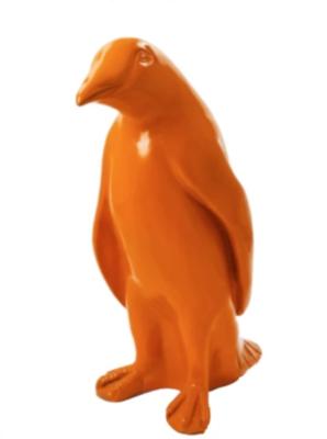 Statue en résine Pingouin Orange - H 40cm