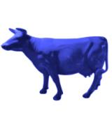 Sculpture Vache Grandeur Nature En résine Bleu - L 225cm