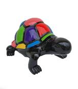 Statue en résine d'une Tortue Multicolore  Noir - L 50cm