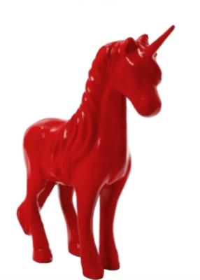 Sculpture Licorne en résine Rouge - 50cm