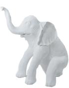 Sculpture en résine Éléphant Assis Blanc - 140cm
