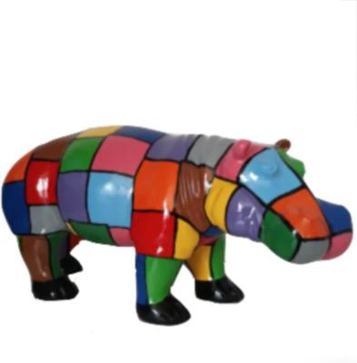 Sculpture Hippopotame En résine Puzzle - 100cm