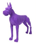 Statue Résine Dogue Allemand Violet - 120cm