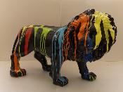 Sculpture Lion Trash Noir L-100cm