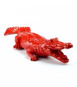 Sculpture en résine d'un Crocodile Rouge - L 100cm