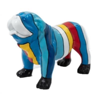 Statue Bulldog anglais en résine Multicolore - 60cm