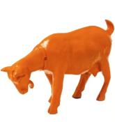 Statue en résine d'une Chèvre Tête Baissée Orange - L 60cm