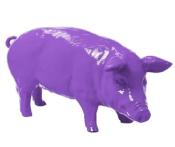 Statue en résine Cochon Violet - L 100 cm