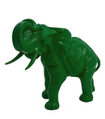 Sculpture en résine Éléphant Vert - 90cm
