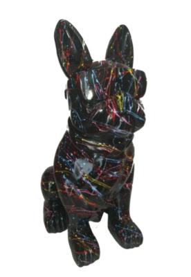 Statue en Résine Bulldog Français Karl Splash Noir - 35cm
