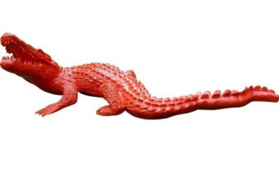 Sculpture en resine d'un crocodile Rouge -170cm